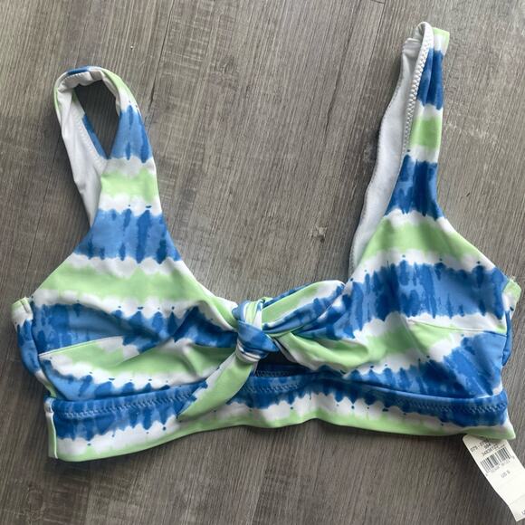 Aerie Women’s Sz Small Bikini Top Tie Banded Wide Strap Scoop Front New NWT - Picture 2 of 6